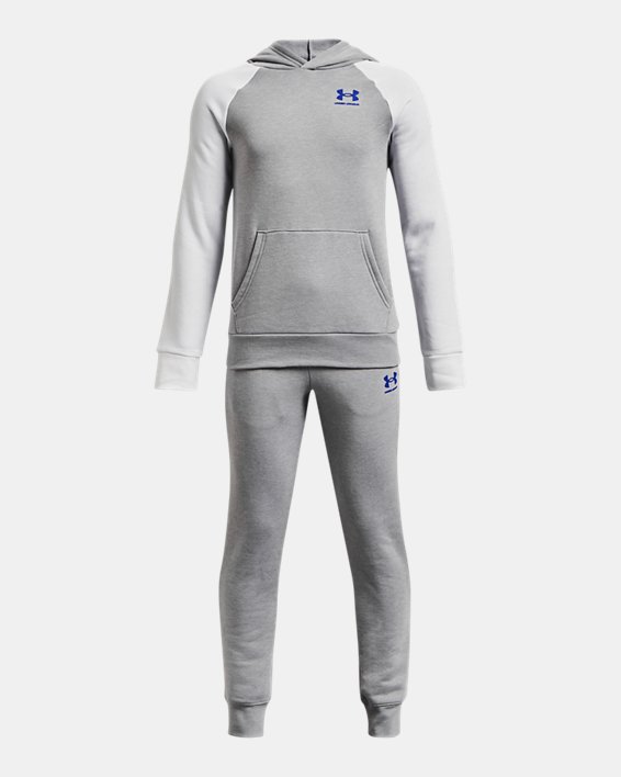 Boys' UA Rival Fleece Suit, Gray, pdpMainDesktop image number 0